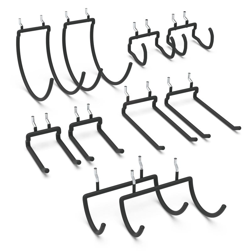 HUHOLE Pegboard Drill Holder  Peg Board Tool Utility Hooks  10 Pack Heavy Duty Pegboard Tool Holder for Power Tools  Drill  Hammer  Cord  Fit for 1/4"" Pegboard - Image 1